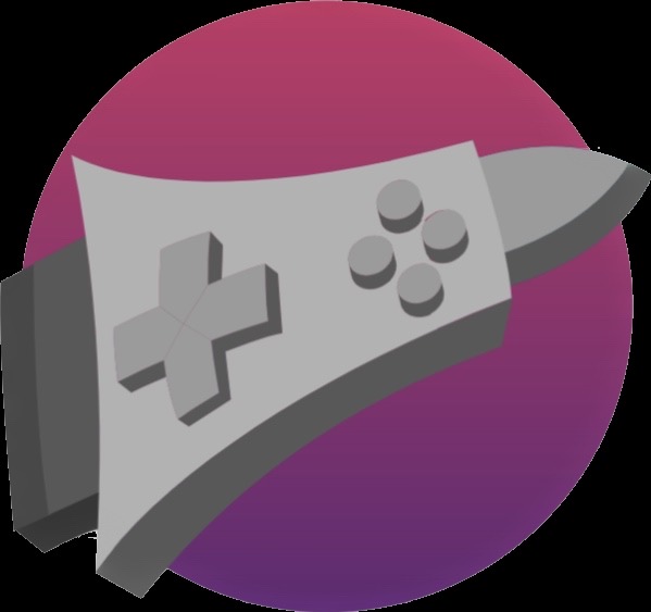 gaming logo, gaming controller in the shape of a rocket